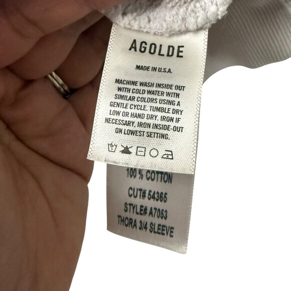 Agolde Thora Light Gray Sweatshirt Balloon Sleeve Womens Size Small - Picture 4 of 5